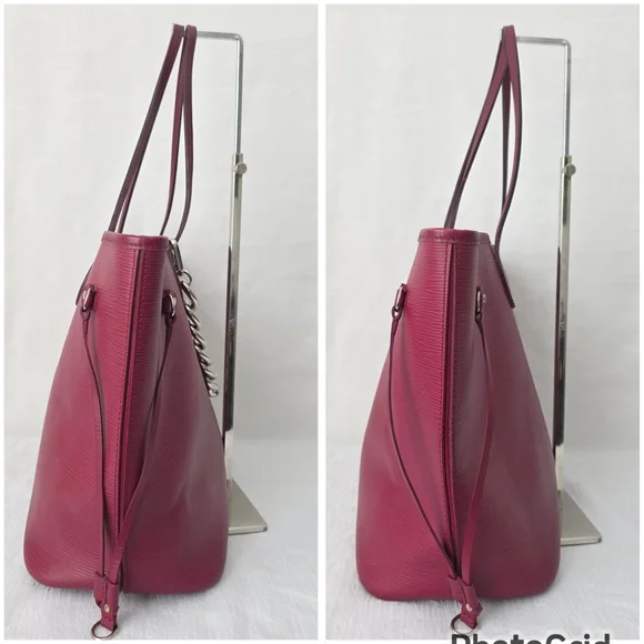 Auth Louis Vuitton Epi Bordeaux Neverfull MM Tote And Wallet Bundle - Picture 14 of 15